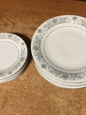 SET OF 10 CHINA PEARL FINE CHINA FLORAL PATTERN PLATE 10.5" 7.5”